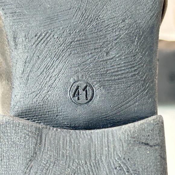 Miz Mooz Snap Wide Leather Studded Boot Ash Side Zip Women EU 41/10.5 Tried On - Picture 9 of 10